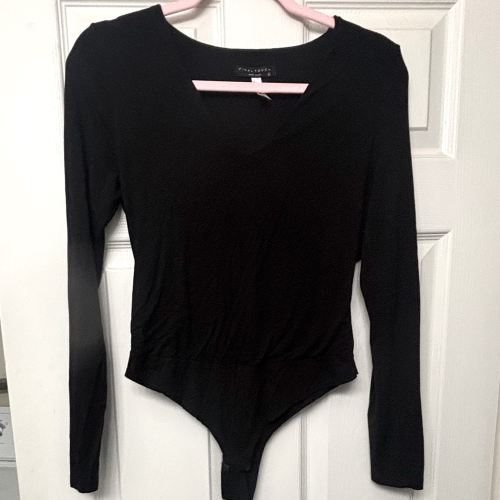 Women’s Black Long Sleeve Bodysuit Size L